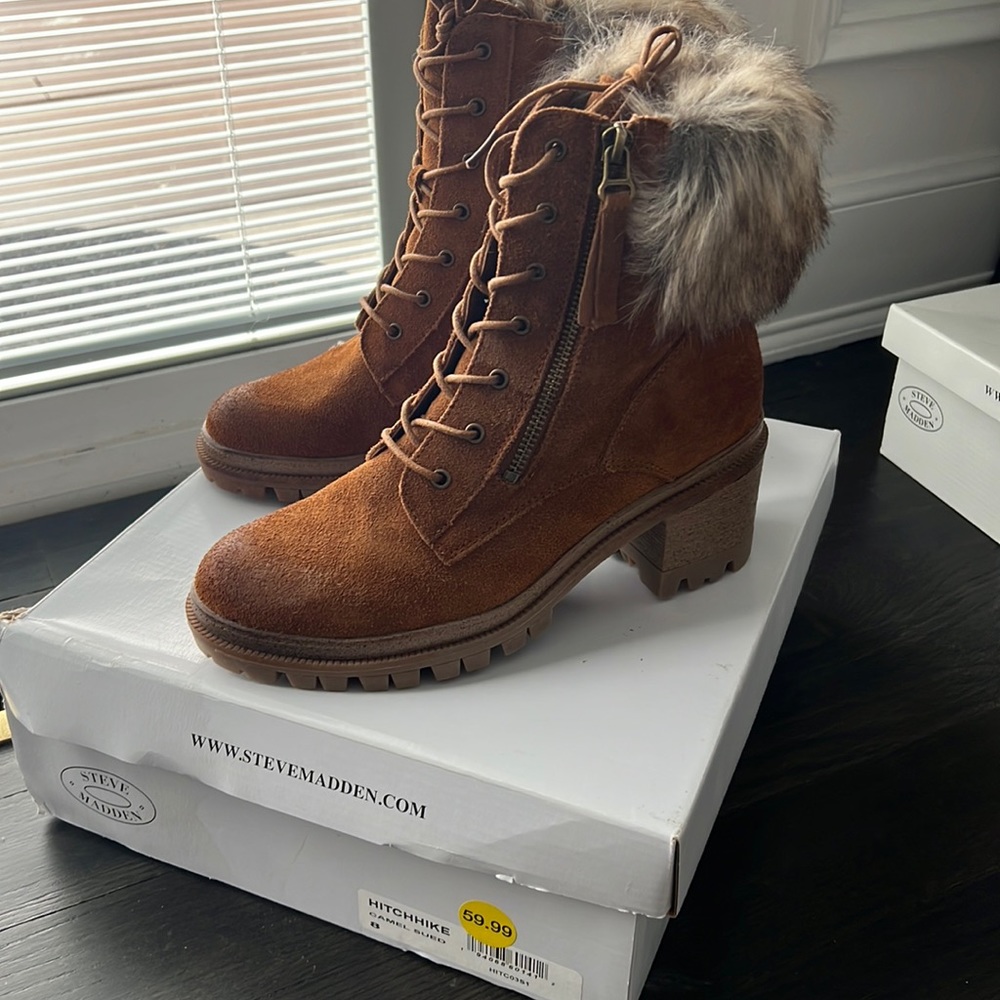 Steve madden brown suede boots, brand new